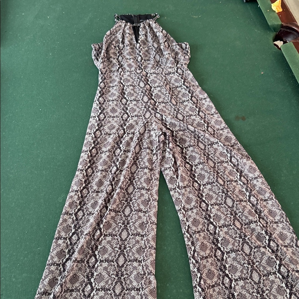White House Black Market Snake Print Jumpsuit. CAJA # 1. C